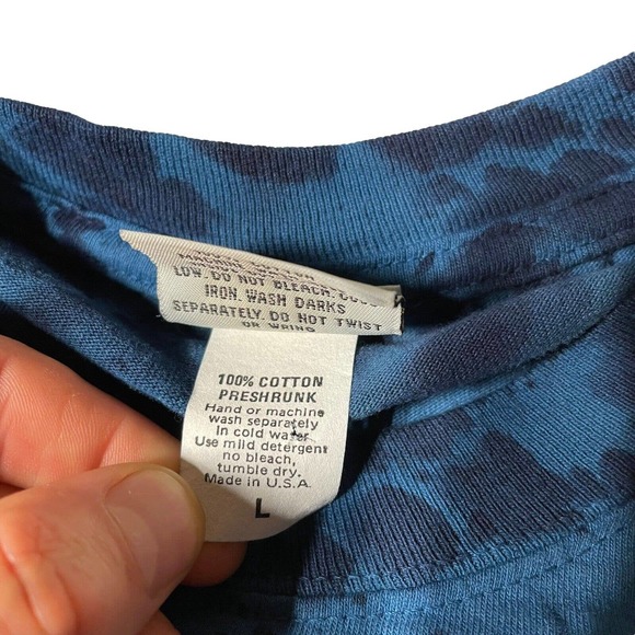 Vintage 90's Tie Dye Boat Ship Seagull Ocean‎ T Shirt XL Men's USA Blue - Picture 5 of 8